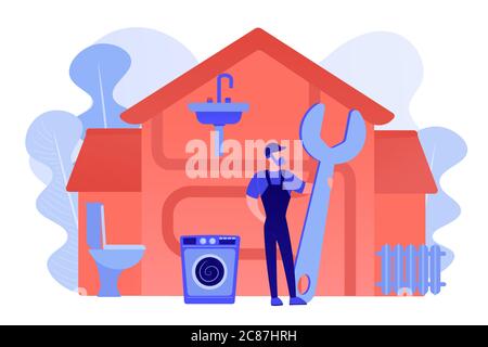 Plumber services concept vector illustration Stock Vector