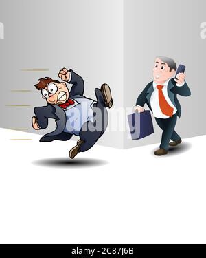 illustration of the office safety do not run in hall for occupational awareness events poster Stock Photo