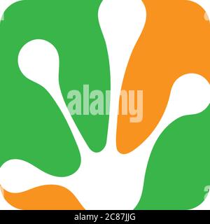 Hand frog print logo icon vector template Stock Vector