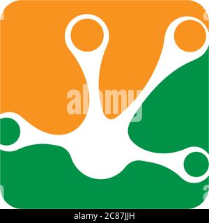 Hand frog print logo icon vector template Stock Vector