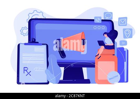 Pharmaceutical marketing concept vector illustration. Stock Vector