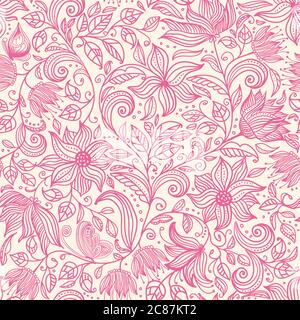 vector floral seamless pattern with flowers Stock Vector