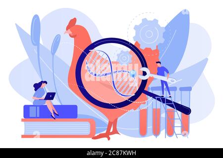 Genetically modified animals concept vector illustration. Stock Vector