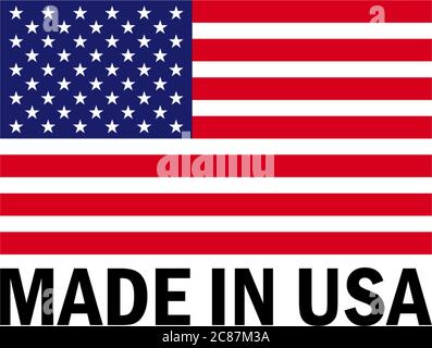 Made in USA, American flag icon logo vector template Stock Vector