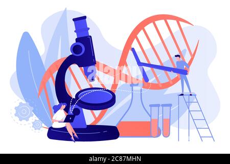 Genetic engineering concept vector illustration. Stock Vector