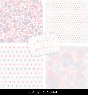 collection of 4 vintage colorful seamless patterns Stock Vector