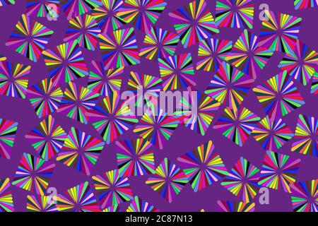 Abstract Color Elements Seamless Pattern 3D Illustration Stock Vector