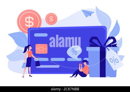 Debit card concept vector illustration. Stock Vector