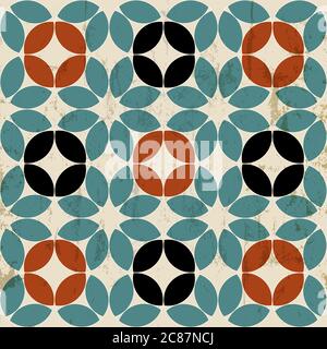 seamless circle pattern background, retro/vintage style, mosaic Stock Vector