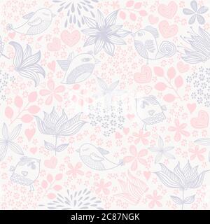 vector floral seamless pattern with flowers Stock Vector
