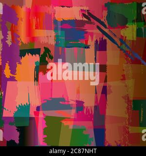 abstract geometric background composition, with strokes and splashes Stock Vector