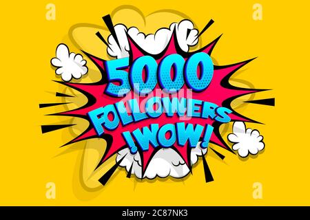 5000 followers thank you for media like Stock Vector