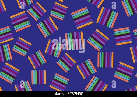 Abstract Color Elements Seamless Pattern 3D Illustration Stock Vector
