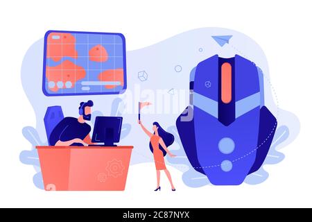 Strategy online games concept vector illustration. Stock Vector