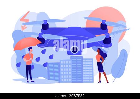 Meteorology drones concept vector illustration. Stock Vector