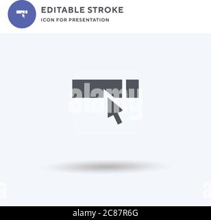 Search Bar icon vector, filled flat sign, solid pictogram isolated on white, logo illustration. Search Bar icon for presentation. Stock Vector