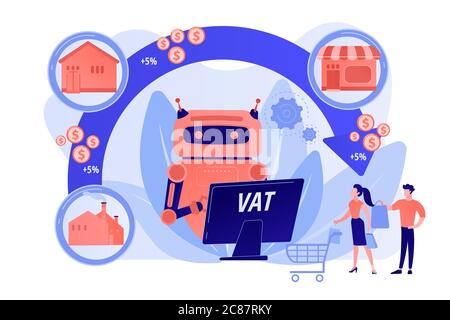 Value added tax system concept vector illustration Stock Vector