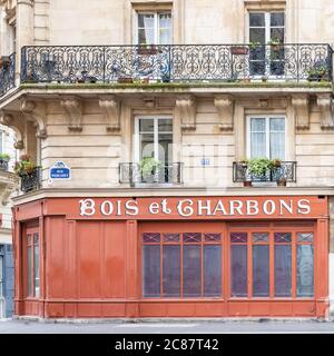 Paris, France, vintage shop near Montmartre, antique facade Stock Photo