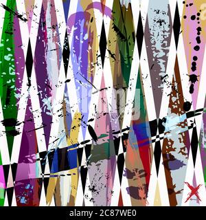 abstract background, with strokes, splashes and geometric lines Stock Vector