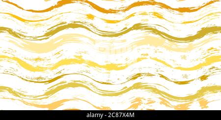 Watercolor wavy strips isolated on white. Seamless pattern striped tablecloth for textile print. Grungy ink doodles simple endless texture. Perfect fo Stock Vector