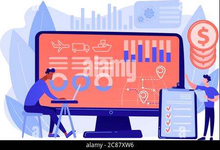Supply chain analytics abstract concept vector illustration Stock ...
