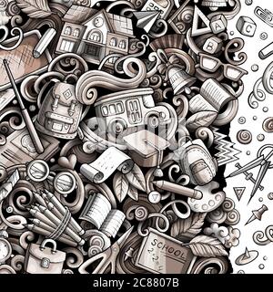 Cartoon vector doodles Back to school frame Stock Vector