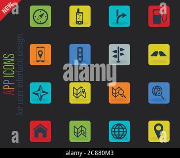 Navigation simply icons Stock Vector