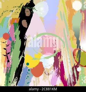 abstract background illustration, with paint strokes and splashes Stock Vector