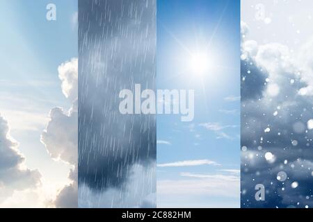 The changes of weather. A natural phenomenon of the differences of four seasons. High quality photo Stock Photo