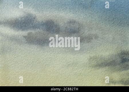 Abstract art background light blue and green colors. Watercolor painting on canvas with soft gray gradient. Fragment of artwork on paper with cloud pa Stock Photo