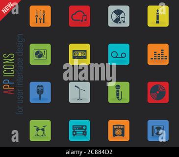 Music simply icons Stock Vector
