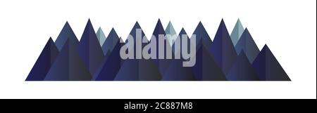 Low poly green mountains range. Vector polygonal shapes isolated illustration Stock Vector
