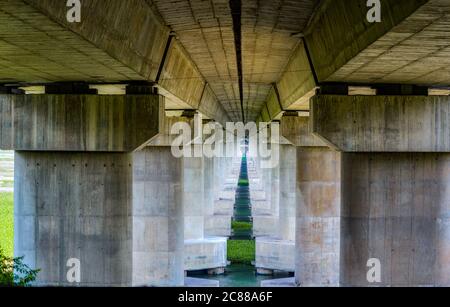 A View Of Under The Bridge. Stock Photo