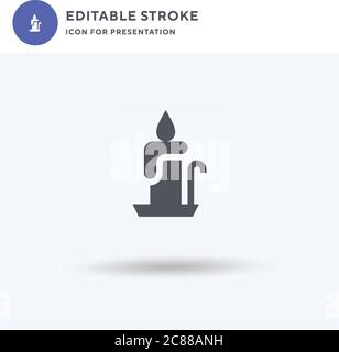 Candlestick icon vector, filled flat sign, solid pictogram isolated on white, logo illustration. Candlestick icon for presentation. Stock Vector
