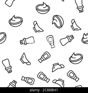 Sauce Spicy Cream Vector Seamless Pattern Stock Vector