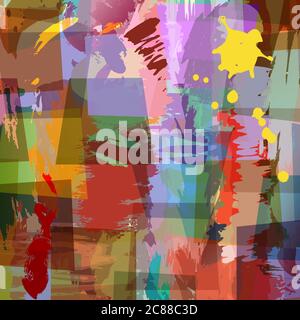abstract geometric background, with strokes, splashes and trapeze, grungy Stock Vector