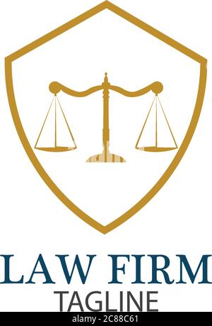 Law Firm logo and icon design template-vector Stock Vector