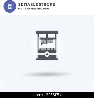 Guillotine icon vector, filled flat sign, solid pictogram isolated on white, logo illustration. Guillotine icon for presentation. Stock Vector
