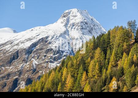 View of the alp mountains in autumn Stock Photo