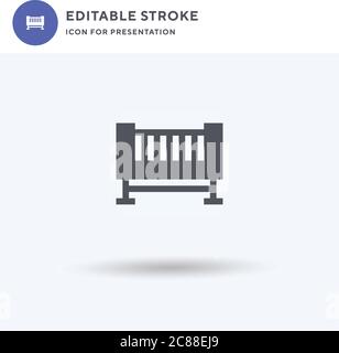 Cradle icon vector, filled flat sign, solid pictogram isolated on white, logo illustration. Cradle icon for presentation. Stock Vector