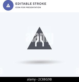 Narrow icon vector, filled flat sign, solid pictogram isolated on white, logo illustration. Narrow icon for presentation. Stock Vector