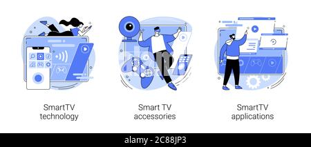 Internet television abstract concept vector illustrations. Stock Vector