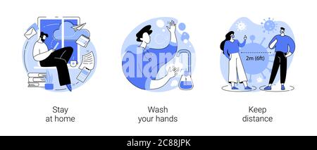 Covid19 outbreak abstract concept vector illustrations. Stock Vector