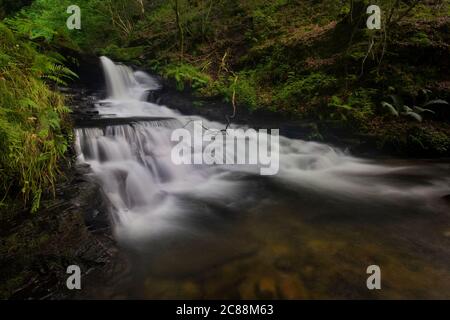 The waterfall at Melincourt Brook Stock Photo