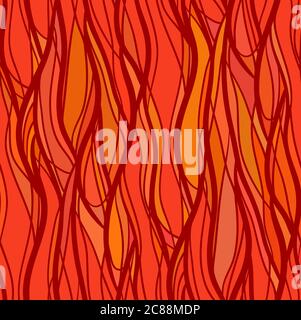Seamless texture with intertwined wavy lines. Spurts of flame. Vector background for your creativity Stock Vector