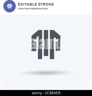 Haori icon vector, filled flat sign, solid pictogram isolated on white, logo illustration. Haori icon for presentation. Stock Vector