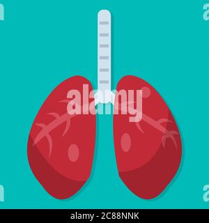 lung organ isolated for  anatomy concept vector illustration icon Stock Vector