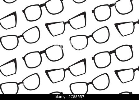 Seamless texture with glasses on diagonal. Vector background for your creativity Stock Vector