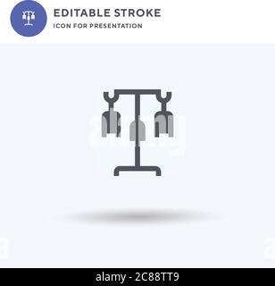 Iv Pole icon vector, filled flat sign, solid pictogram isolated on white, logo illustration. Iv Pole icon for presentation. Stock Vector