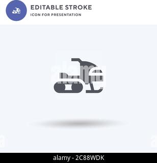 Snowmobile icon vector, filled flat sign, solid pictogram isolated on white, logo illustration. Snowmobile icon for presentation. Stock Vector